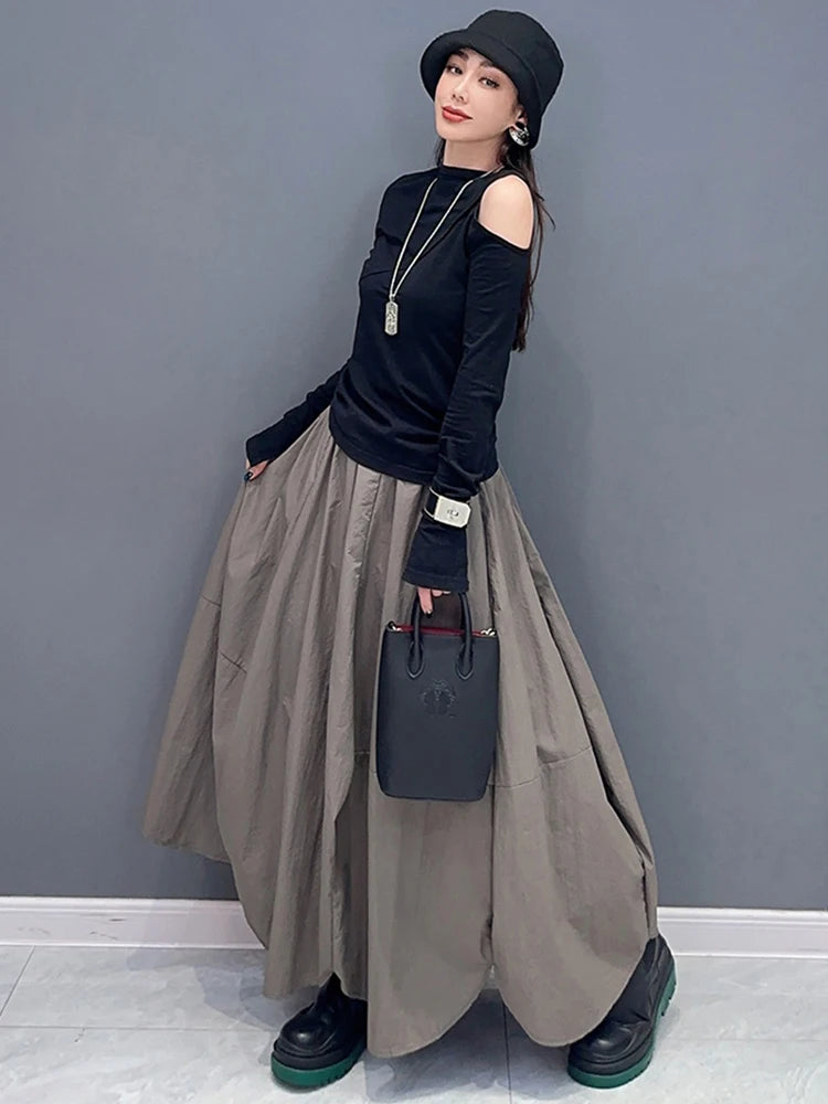 HEYFANCYSTYLE Signature Oversized Elastic Waist Skirt