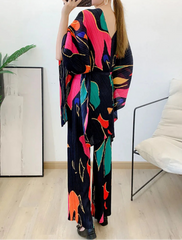 Plissé Trousers & Batwing Top Set