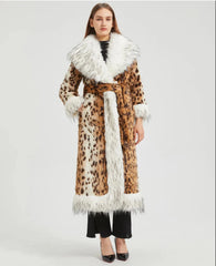 Women's Elegant Faux Mink Fur Extra Long Coat