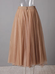 Luxury Tulle Mesh Buckle Skirt