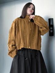 Avant-Garde Oversized Ruffled Top