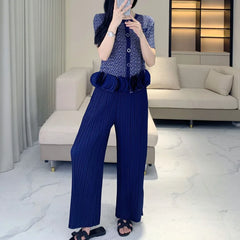 Pleated Pull-On Trousers & Jacket