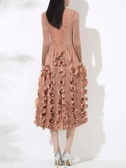 Fully Plissé Ruffled Midi Dress