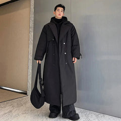 Men's Extra Long Padded Down Trench Coat