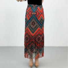 Luxury Pleated Fringe Skirt