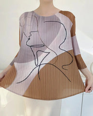 Luxury Abstract Pleated Top