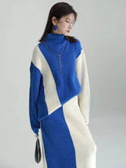 HEYFANCYSTYLE Cozy Turtleneck Sweater & Skirt Set