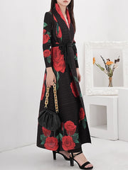 Rose Pleated Longline Coat