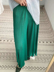 Fluid Pleated Wide-Leg Trousers