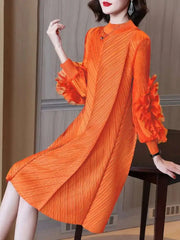 Elegant Plissé Ruffle Dress