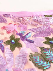Luxury Floral Sequin Skirt