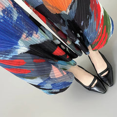 Luxe Plissé Pull-On Pants