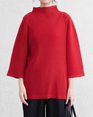 Elegant Mock-Neck Pleated Top
