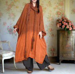 Luxury Boho Genuine Linen Dress