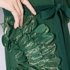 Elegant Floral Pleated Dress