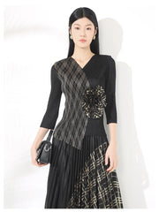 Luxury Petite Pleated Skirt Set
