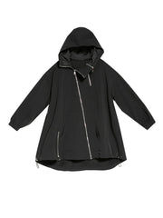 Sculptural Black Oversized Windbreaker Jacket