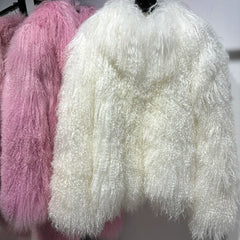 Couture Mongolian Curly Shearling Jacket