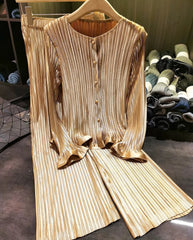 2-Piece Pleated Trouser Set