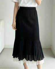 Elegant Pleated Plissé Skirt