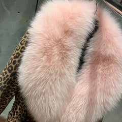 Women's Leopard Sheepskin Fox Fur Coat