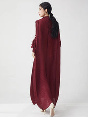 Luxe Pleated Dress with Sleeves