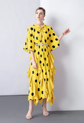 Everyday Plissé Polka Dot Dress