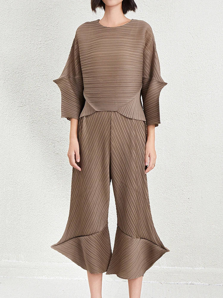Elegant Japanese Pleated Co-ord