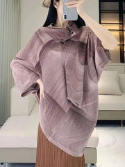 Luxury Travel Plissé Poncho Top