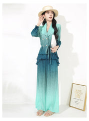 Luxe Pleated Cocktail Pants Suit