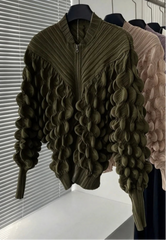 Lightweight 3D Bubble Plissé Jacket
