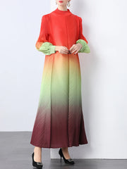 Truly Pleated Ombre Midi Dress