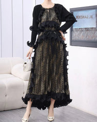 Luxury Plisse Ruffled Tiered Dress