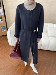 Luxury Wool-Blend Scarf Coat