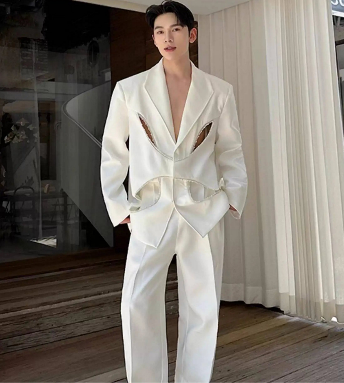 Men's Luxury Cutout Suit Set