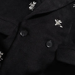 Luxury Crystal Wool-Blend Coat