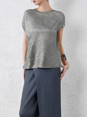 Metallic Japanese Pleated Dolman Top