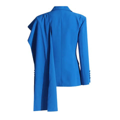 Luxury Draped Scarf Blazer