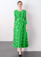 Luxe Plissé Modest Ruffle Dress