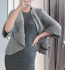 Luxury Pleated Open Jacket