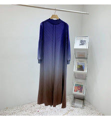 Women's Ombre Oversized Pleated Long Dress