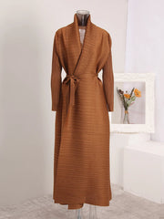 Truly Pleated Stretchy Long Coat