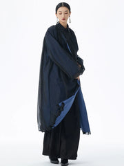 Avant-Garde Oversized Mesh-Layer Coat