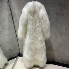 Luxury Real Mongolian Fur Coat - Long Length