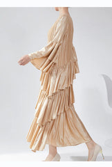 Truly Plissé Ruffle Sleeve Dress