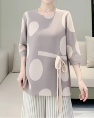 Luxury Pleated Dot Top