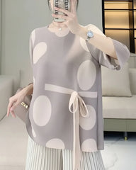 Luxury Pleated Dot Top