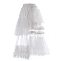 Chic Comfortable Luxe Irregular Lace Long Skirt