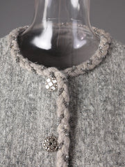 Luxury Collarless Tweed Blazer
