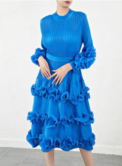 Luxury Plissé Ruffle Dress